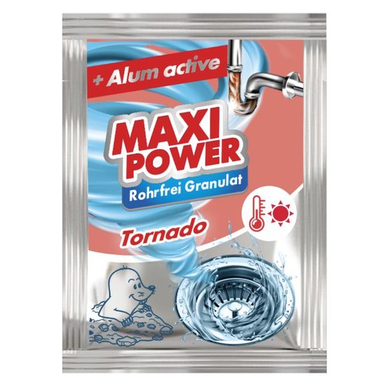 Гранулы  для чистки труб MAXI POWER TORNADO, горячая вода, 80 г