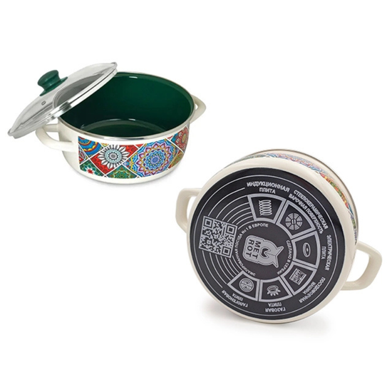 Cratita emailata METALAC Sultana, cu capac din sticla, 22 cm, 3.2 l, 2 image