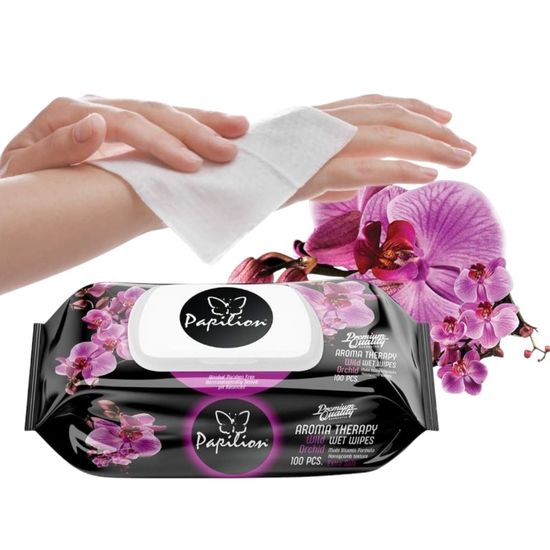 Влажные салфетки PAPILION Aroma Therapy, c крышкой, 120 шт