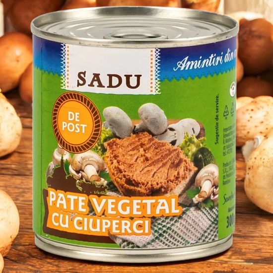 Паштет SADU, постный, с грибами, 300г