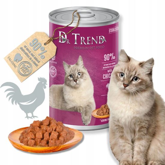 Hrana umeda DR.TREND, pentru pisicile sterilizate, cu pui in sos, 400 g