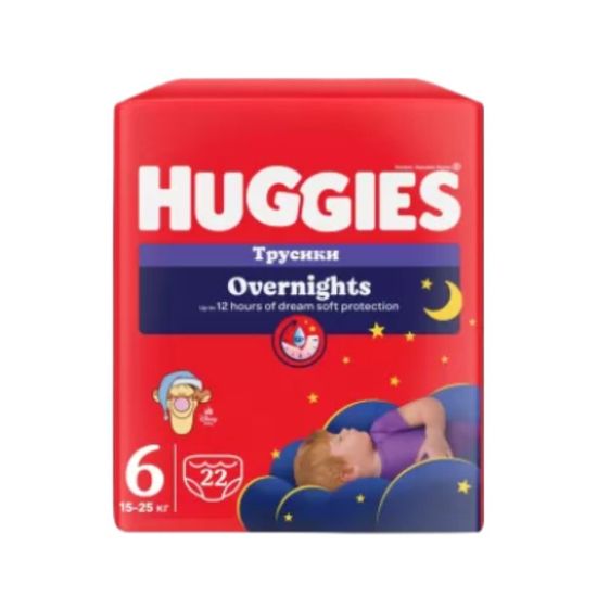 Scutece - chilotei HUGGIES Overnights Pants 6, (15-25 kg), 22 buc