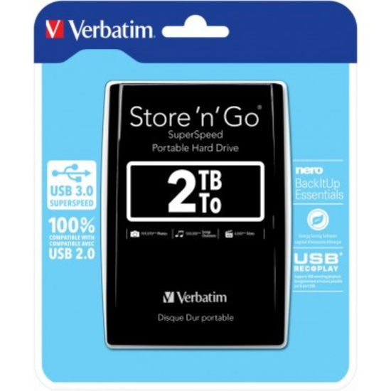 Unitate de stocare portabila HDD VERBATIM Store 'n' Go G1, 2.5”, 2.0TB, USB3.0, Black, 7 image