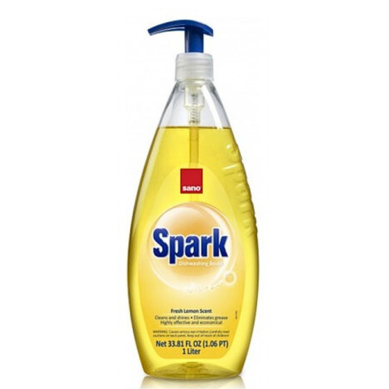 Средство для мытья посуды SANO Spark Lemon, лимон, 1000 мл
