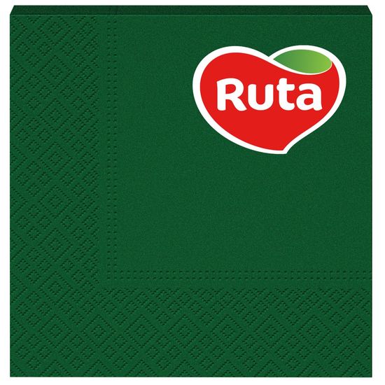 Салфетки RUTA ароматизированные, темно-зелёные, 3 слоя, 33 х 33 см, 20 шт