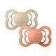 Пустышка BIBS Supreme Vanilla/Peach, силикон, 0-6 мес, 2 шт