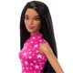 Papusa Barbie MATTEL Fashionista cu par negru drept si fusta colorata, 4 image