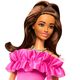 Papusa Barbie MATTEL Fashionista cu par ondulat saten si rochie roz, 4 image