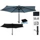 Зонт для террасы, солнечные фонари 24LED на 6 спицах, 2.7 м