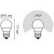 Bec GAUSS Black G45 LED 9.5W, E27, 4100K, 950lm, IP20, 5 image