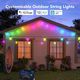 Ghirlanda de exterior GOVEE Outdoor String Lights RGBIC Smart Outdoor, 15 Light Bulbs, 15m, 6 image