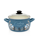 Cratita emailata METALAC Blue, cu capac din sticla, 24 cm, 7.5 l